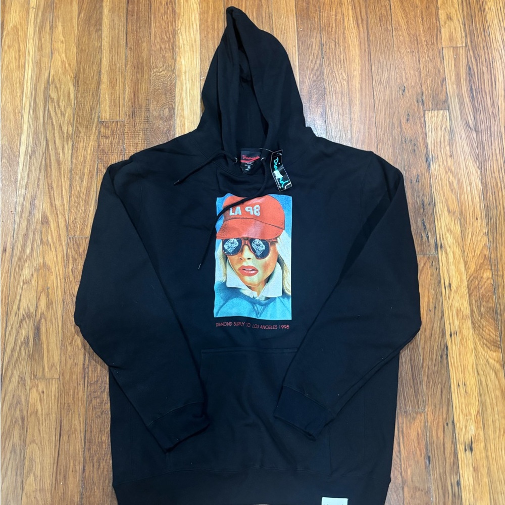 Diamond Supply Co. Black Hoodie with Red Logo New Sz:XL
